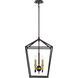 Townhall 4 Light 16 inch Coal/Soft Brass Pendant Ceiling Light
