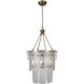 Augusta 5 Light 22 inch Antique Brass and Cast Glass Chandelier Ceiling Light