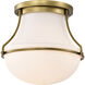 Valdora 1 Light 14 inch Natural Brass Flush Mount Ceiling Light