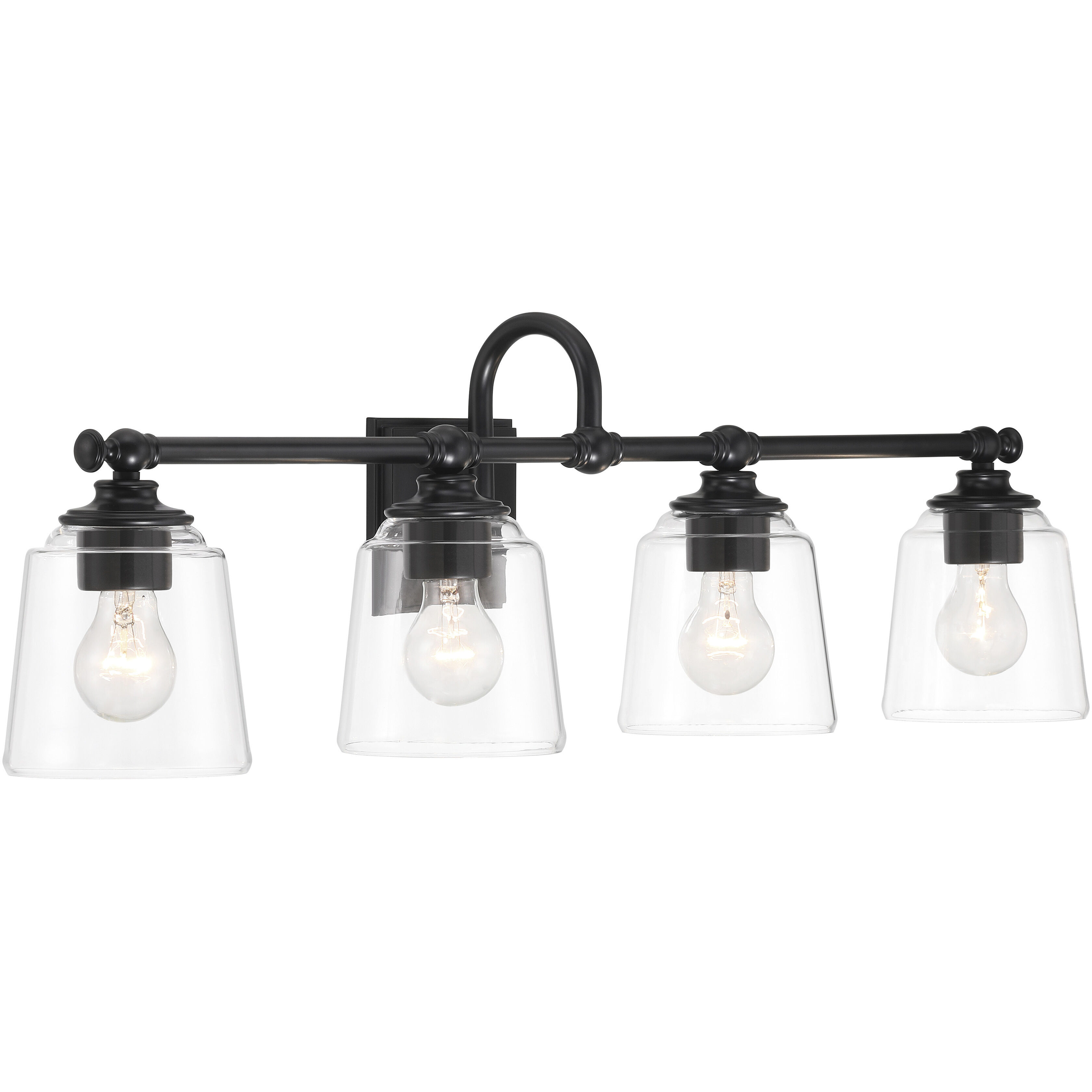 Antonia 4 Light 35 inch Coal Black Bath Vanity Light Wall Light