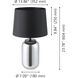 Cuite 23.78 inch 60 watt Chrome Smoked Table Lamp Portable Light