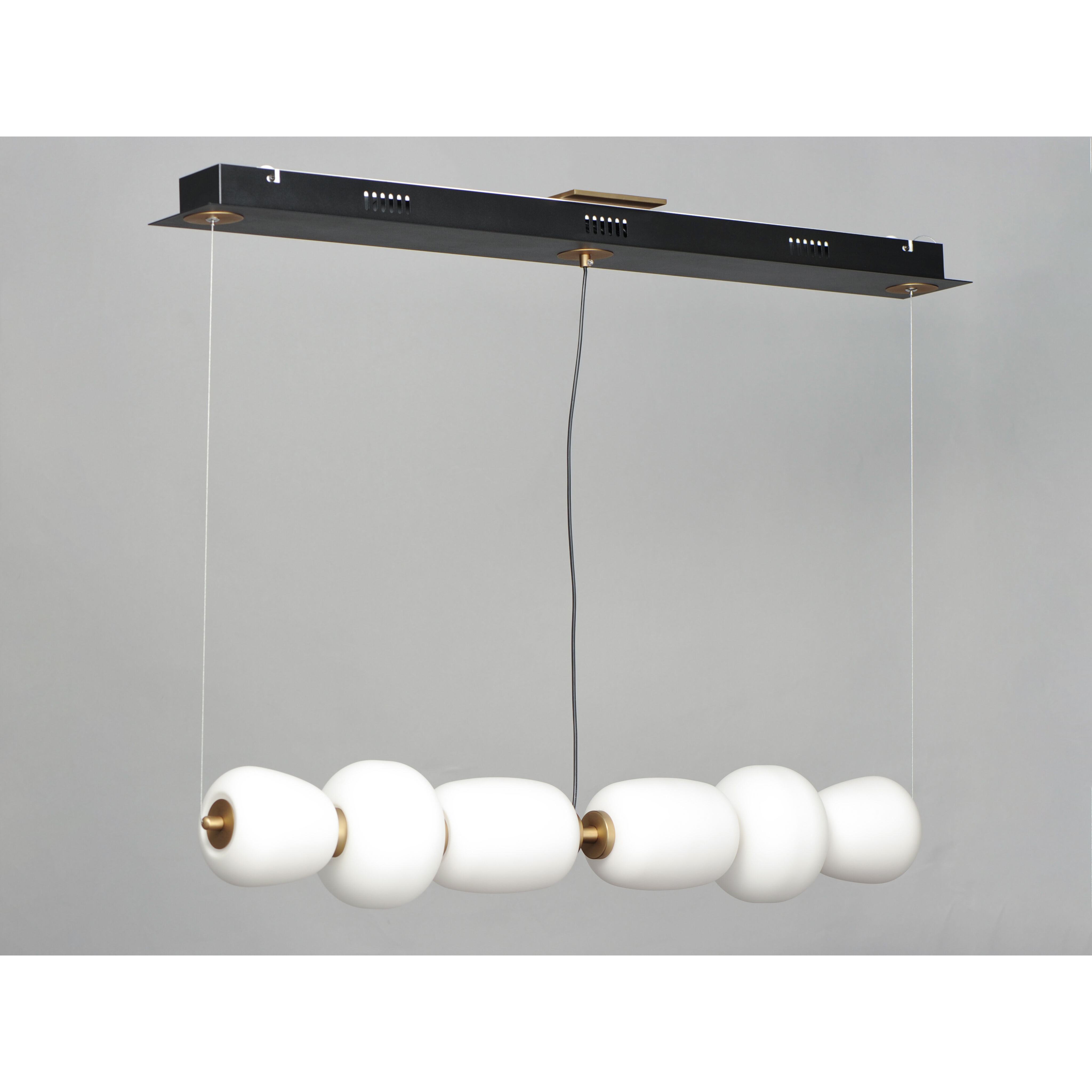 Soji LED 39.5 inch Black and Gold Linear Pendant Ceiling Light