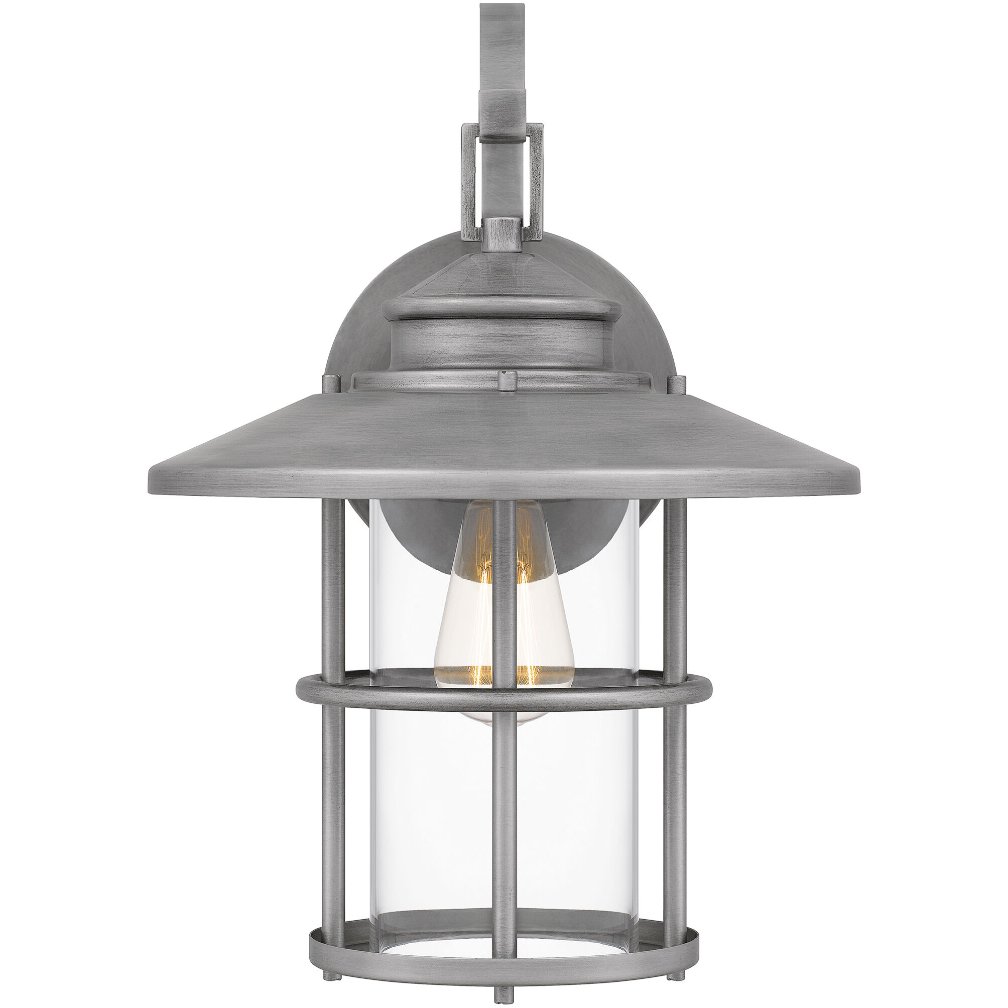 Lombard 1 Light 17 inch Antique Brushed Aluminum Outdoor Wall Lantern