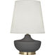 Michael Berman Nolan 27.5 inch 150 watt Matte Ash Table Lamp Portable Light in Modern Brass