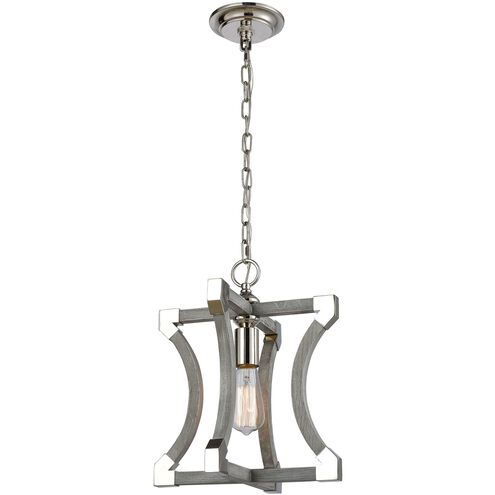 Mies 1 Light 12 inch Polished Nickel with Gray Mini Pendant Ceiling Light