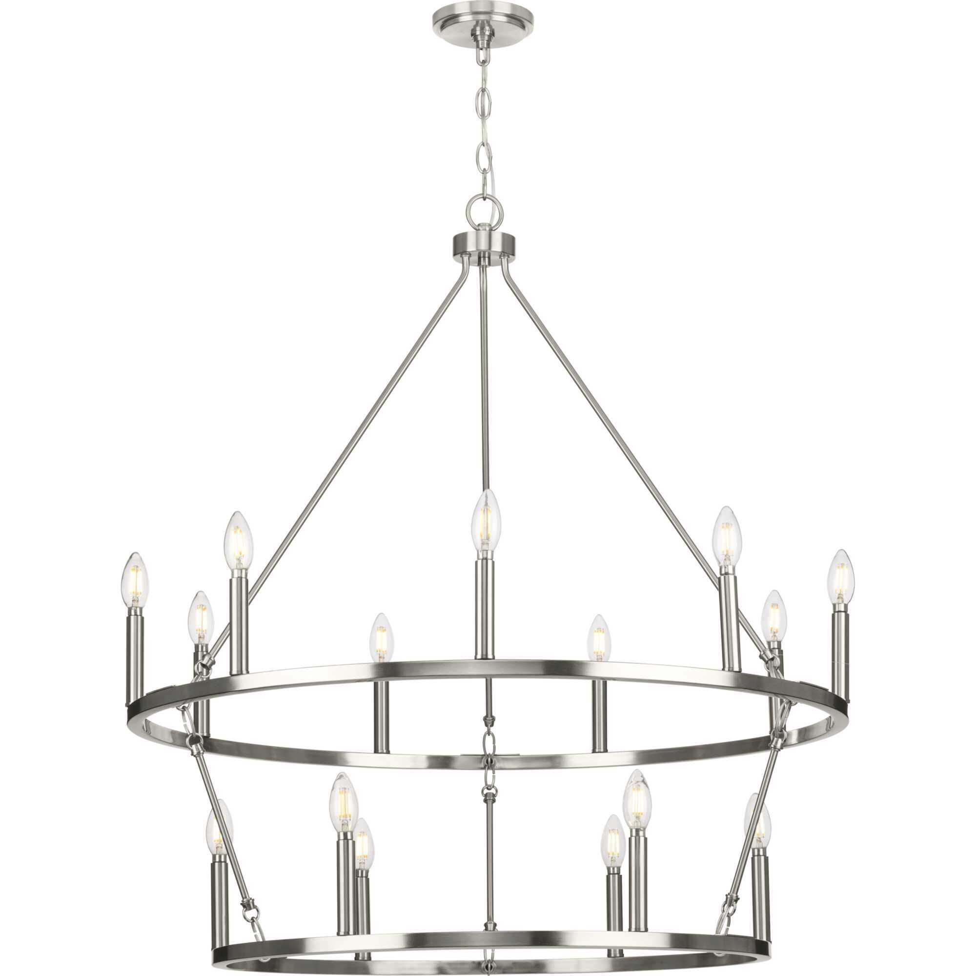 Gilliam 15 Light 35.5 inch Brushed Nickel Chandelier Ceiling Light