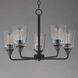 Hudson 5 Light 24 inch Black Single-Tier Chandelier Ceiling Light in Clear