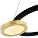 Deux Lunes LED 26 inch Brass and Pearl Black Down Chandelier Ceiling Light