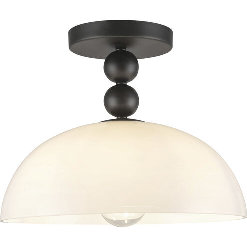Alora Mood Paisley 1 Light 11.88 inch Matte Black Semi-Flush Mount Ceiling Light