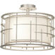 Atelier 3 Light 18 inch Tarnished Silver Semi Flush Mount Ceiling Light