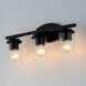 Corona 3 Light 19 inch Black Bath Vanity Wall Light in Clear