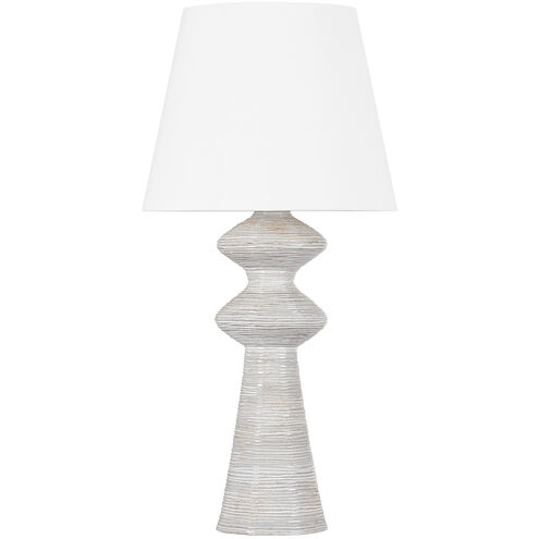 Steinway 37 inch 15.00 watt Aged Brass and Ceramic Snowbank Table Lamp Portable Light