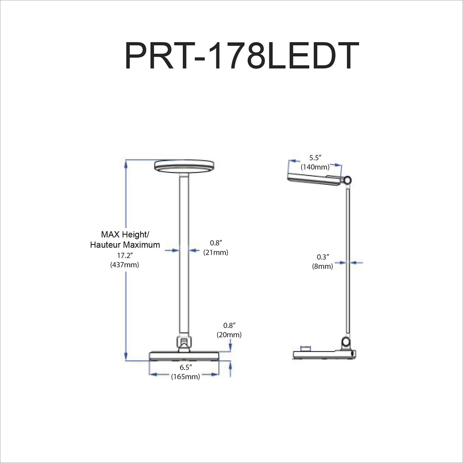 Prescott 15 inch 8.00 watt Black Task Table Lamp Portable Light