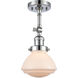 Franklin Restoration Olean 1 Light 7 inch Polished Chrome Semi-Flush Mount Ceiling Light in Matte White Glass, Franklin Restoration