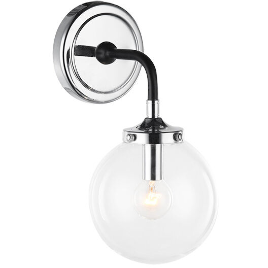 Particles 1 Light 5.88 inch Black and Chrome Wall Sconce Wall Light in Chrome and Clear