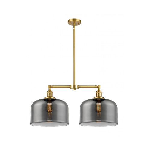 Franklin Restoration X-Large Bell 2 Light 21 inch Satin Gold Island Light Ceiling Light in Plated Smoke Glass, Franklin Restoration
