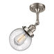 Franklin Restoration Beacon 1 Light 6 inch Brushed Satin Nickel Sconce Wall Light in Seedy Glass, Franklin Restoration