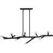 Twiggy 8 Light 38 inch Black Indoor Linear Chandelier Ceiling Light