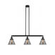 Franklin Restoration Large Cone 3 Light 40 inch Matte Black Island Light Ceiling Light in Plated Smoke Glass, Franklin Restoration