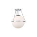 Mid-Century Modern 1 Light 13.25 inch Chrome Semi-Flush Ceiling Light
