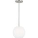 Rory 1 Light 8.38 inch Brushed Steel Pendant Ceiling Light