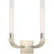 Flute 2 Light 17.51 inch Polished Nickel Vanity Light Wall Light