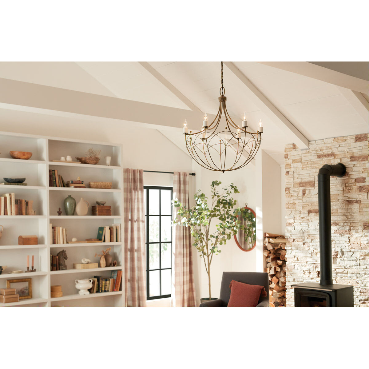 Homestead Topiary 6 Light 28 inch Character Bronze Chandelier Ceiling Light, Topiary