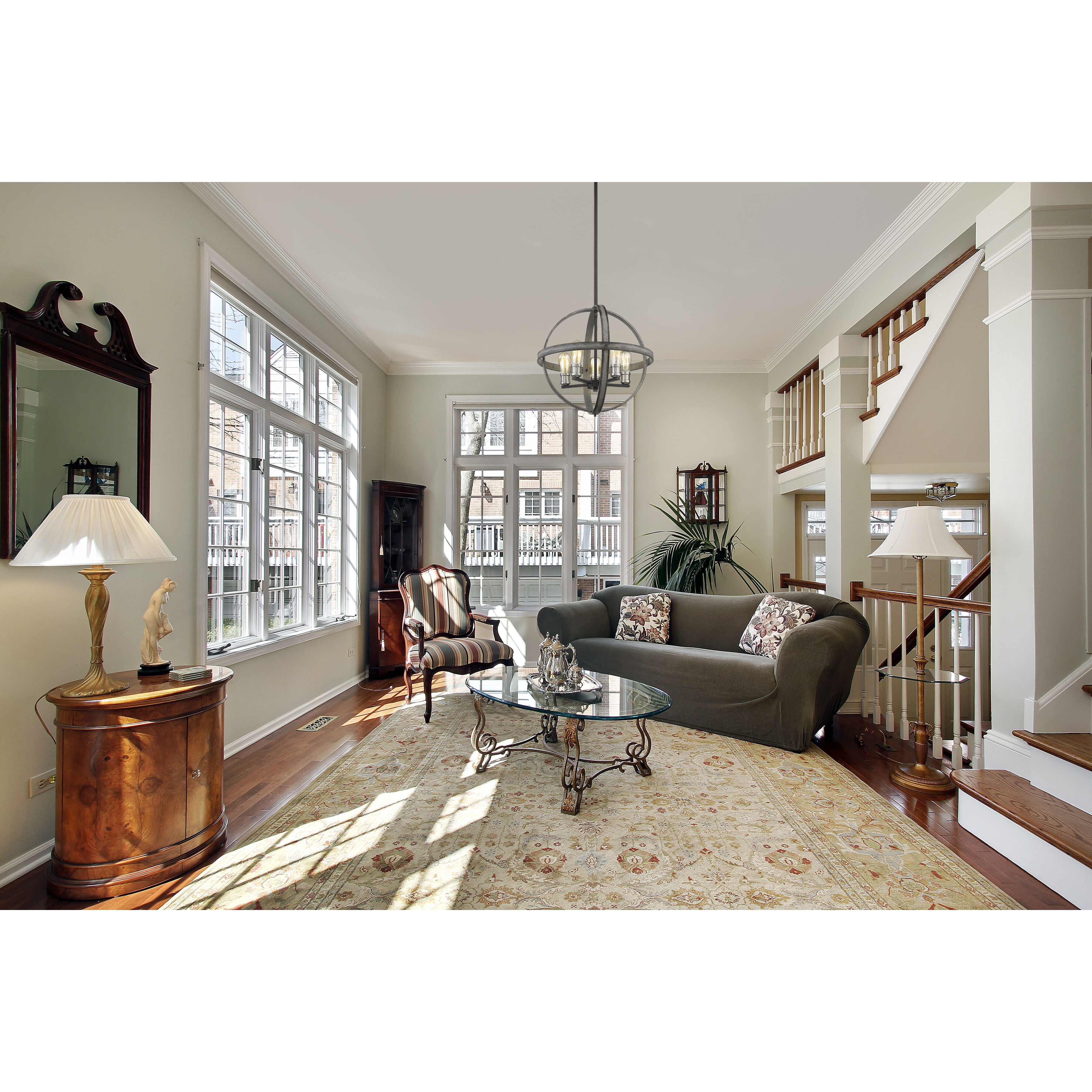 Kirkland 5 Light 20 inch Ashen Barnboard Chandelier Ceiling Light