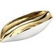 Greer 17.75 X 4 inch Vessel in White and Gold Glazed