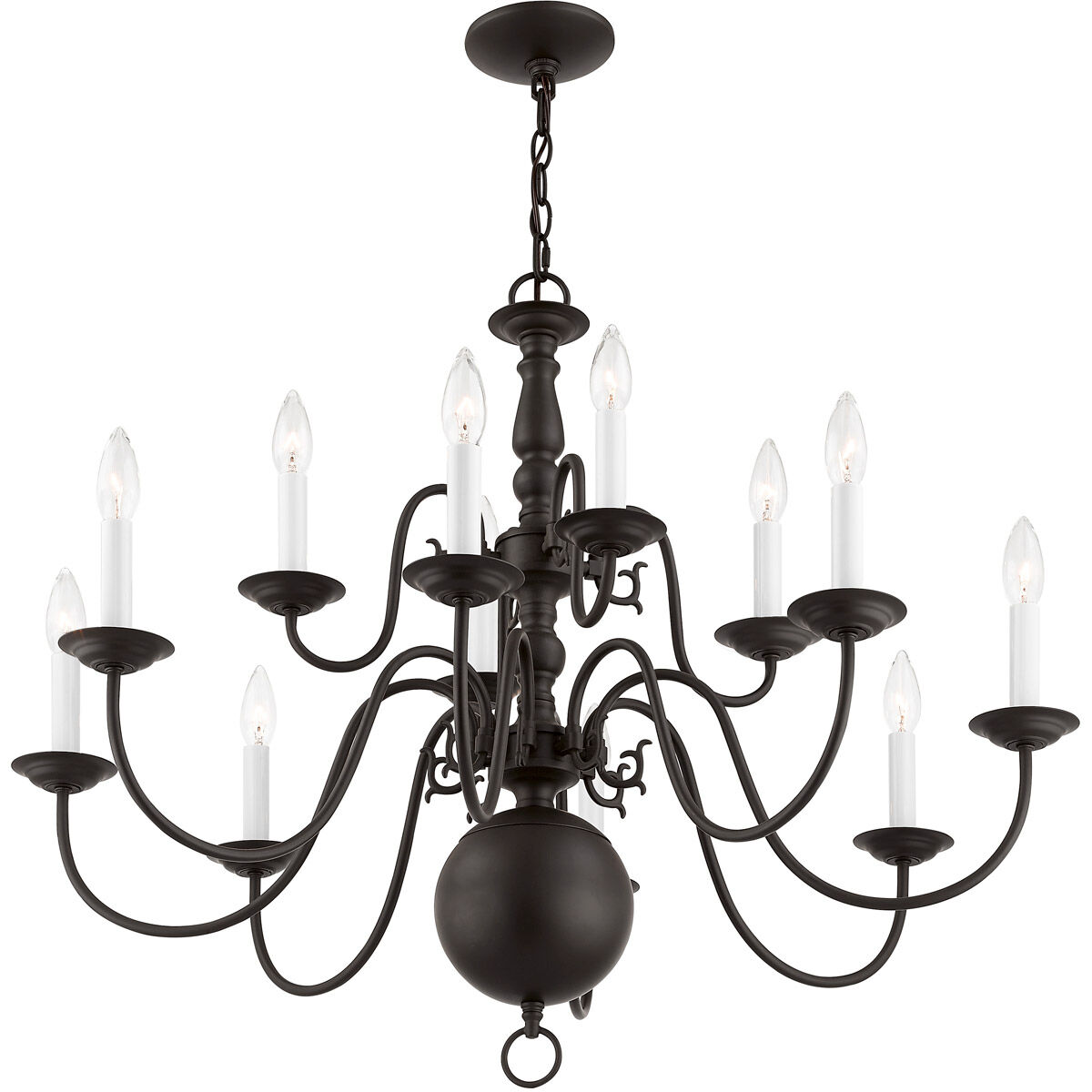 Williamsburgh 12 Light 32 inch Bronze Chandelier Ceiling Light