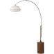 Tambo 92 inch 14 watt Weathered Brass and Dark Walnut Arc Floor Lamp Portable Light in White Lucite