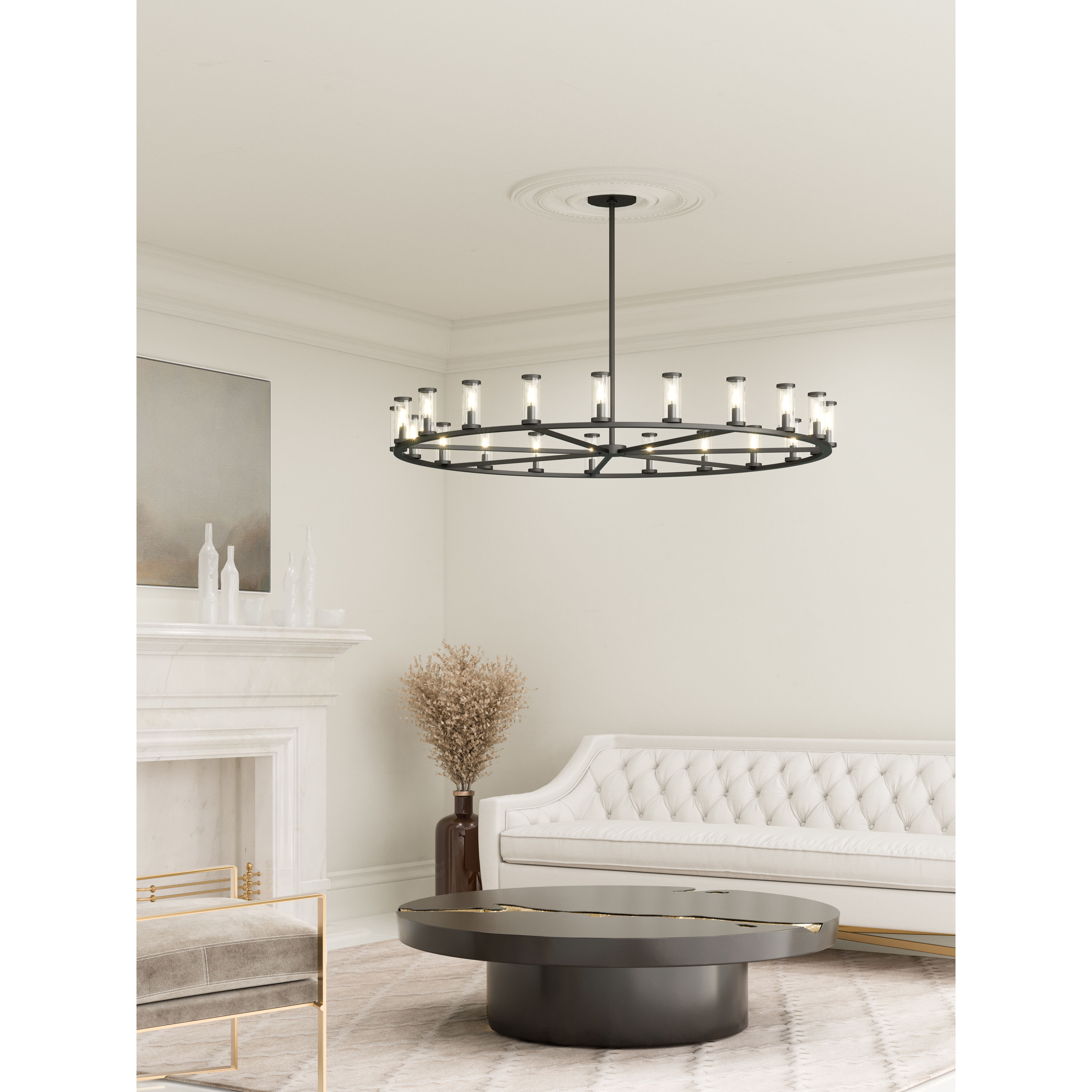Revolve 21 Light 60.38 inch Clear Glass/Urban Bronze Chandelier Ceiling Light
