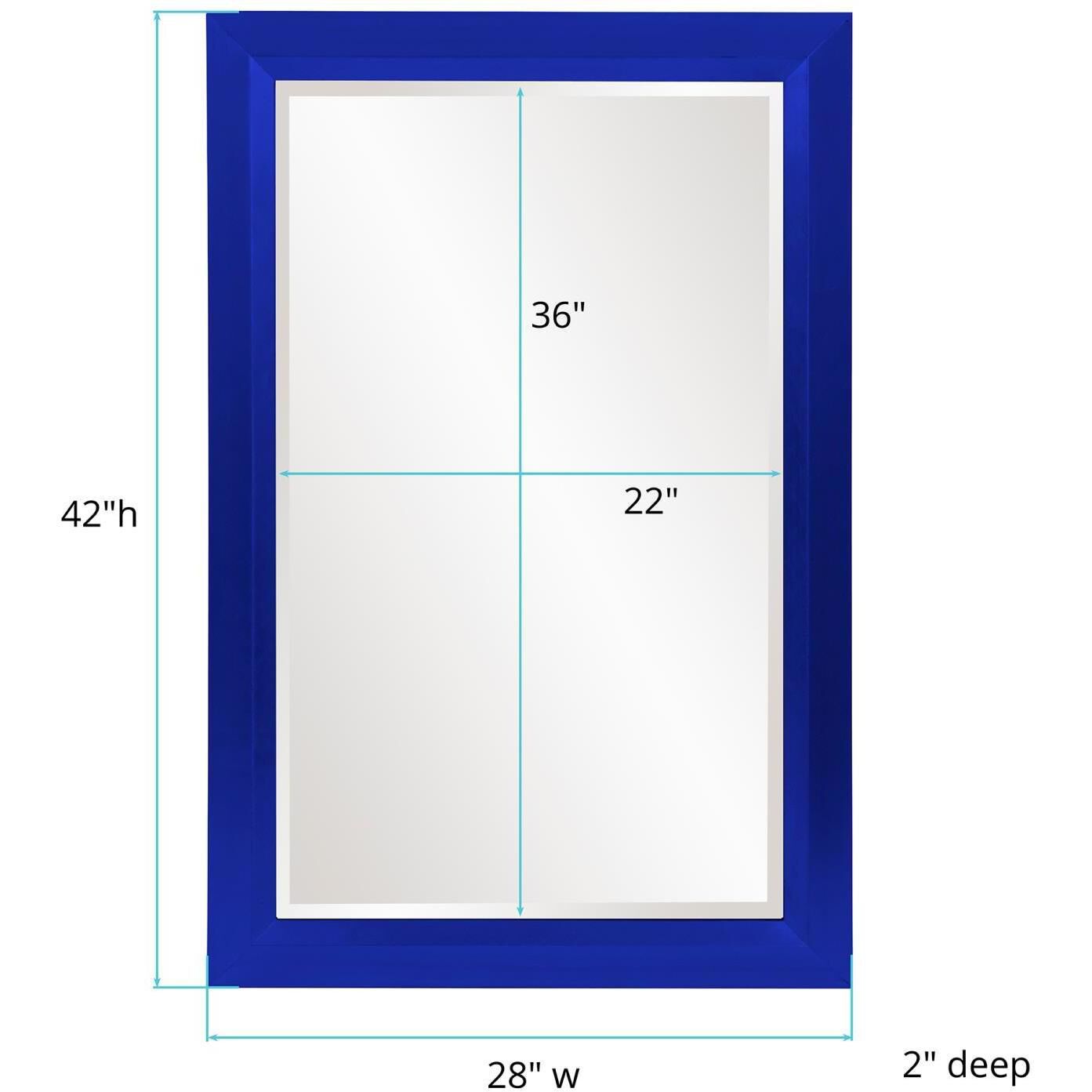 Avery 42 X 28 inch Glossy Royal Blue Wall Mirror