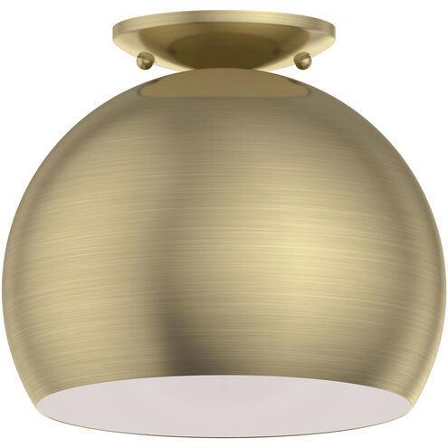 Piedmont 1 Light 10 inch Antique Brass Flush Mount Ceiling Light