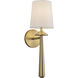 Alora Mood Bridgette 1 Light 6.13 inch Brushed Gold Bath Vanity Light Wall Light in Brushed Gold and White Linen, Linen Shade