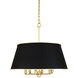 Coco 6 Light 24 inch Matte Black/French Gold Pendant Ceiling Light