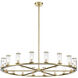 Revolve 18 Light 48.13 inch Clear Glass and Natural Brass Chandelier Ceiling Light