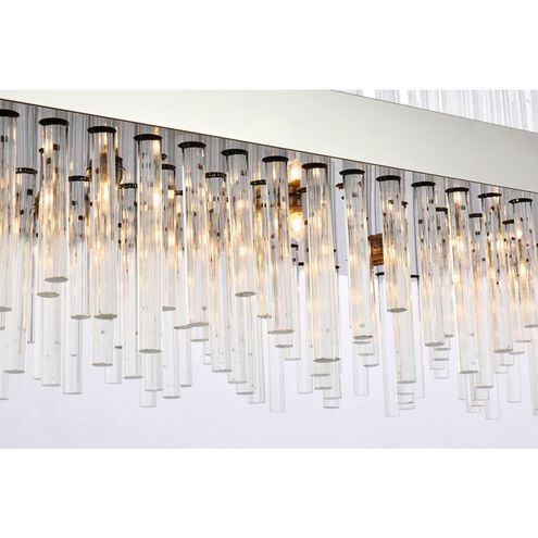 Dallas 28 Light 48 inch Chrome Linear Chandelier Ceiling Light