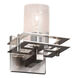 Fusion 1 Light 6.5 inch Polished Chrome Wall Sconce Wall Light in Cylinder with Flat Rim, Incandescent, Seeded Fusion