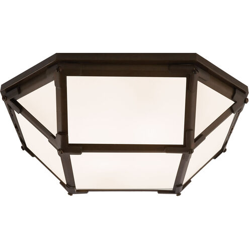 Suzanne Kasler Morris LED 15.5 inch Antique Zinc Flush Mount Ceiling Light in White Glass