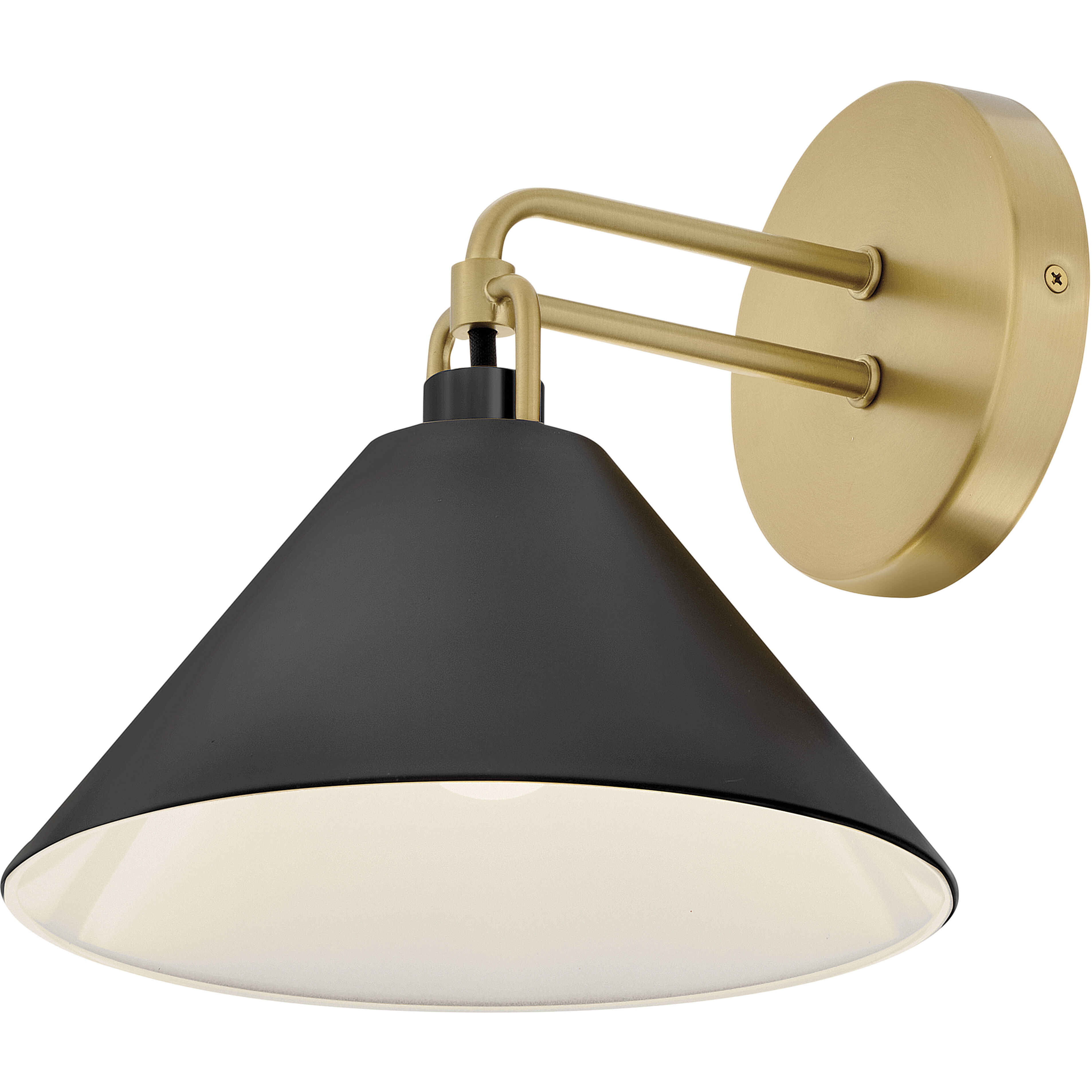 Milo 1 Light 9 inch Lacquered Brass with Black Sconce Wall Light