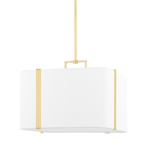 Downing 4 Light 20 inch Aged Brass Pendant Ceiling Light, Large