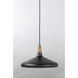 Nordic 1 Light 15.25 inch Walnut/Black Single Pendant Ceiling Light in Walnut and Black