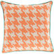 Houndstooth 22 inch Mint, Khaki, Bright Orange Pillow Kit