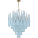 Ollie 21 Light 33.25 inch Aged Brass Chandelier Ceiling Light in Sand Glass Blue
