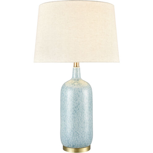 Port Isabel 28 inch 150.00 watt Blue with Brass Table Lamp Portable Light