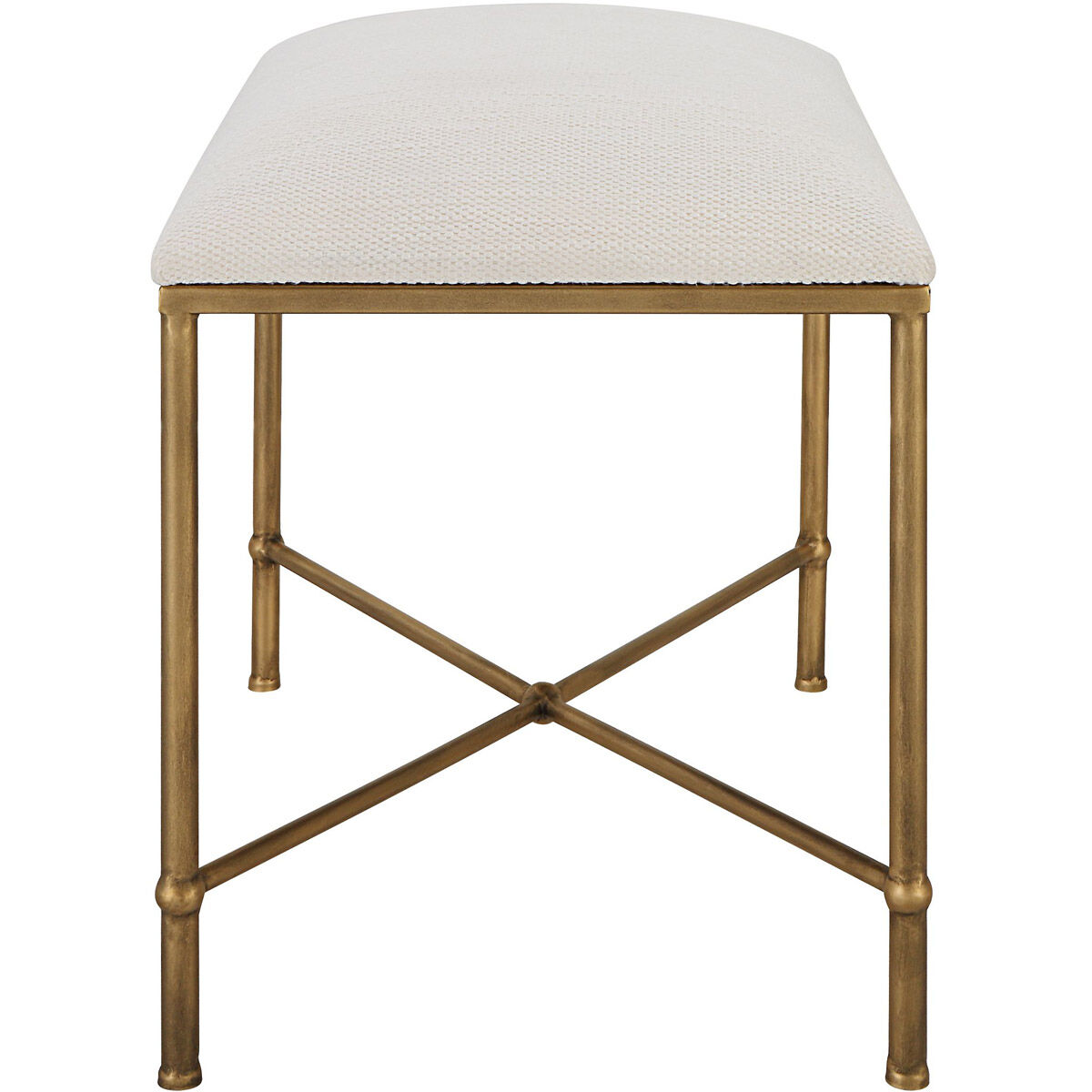 Avenham Antique Gold and White Bench, Small