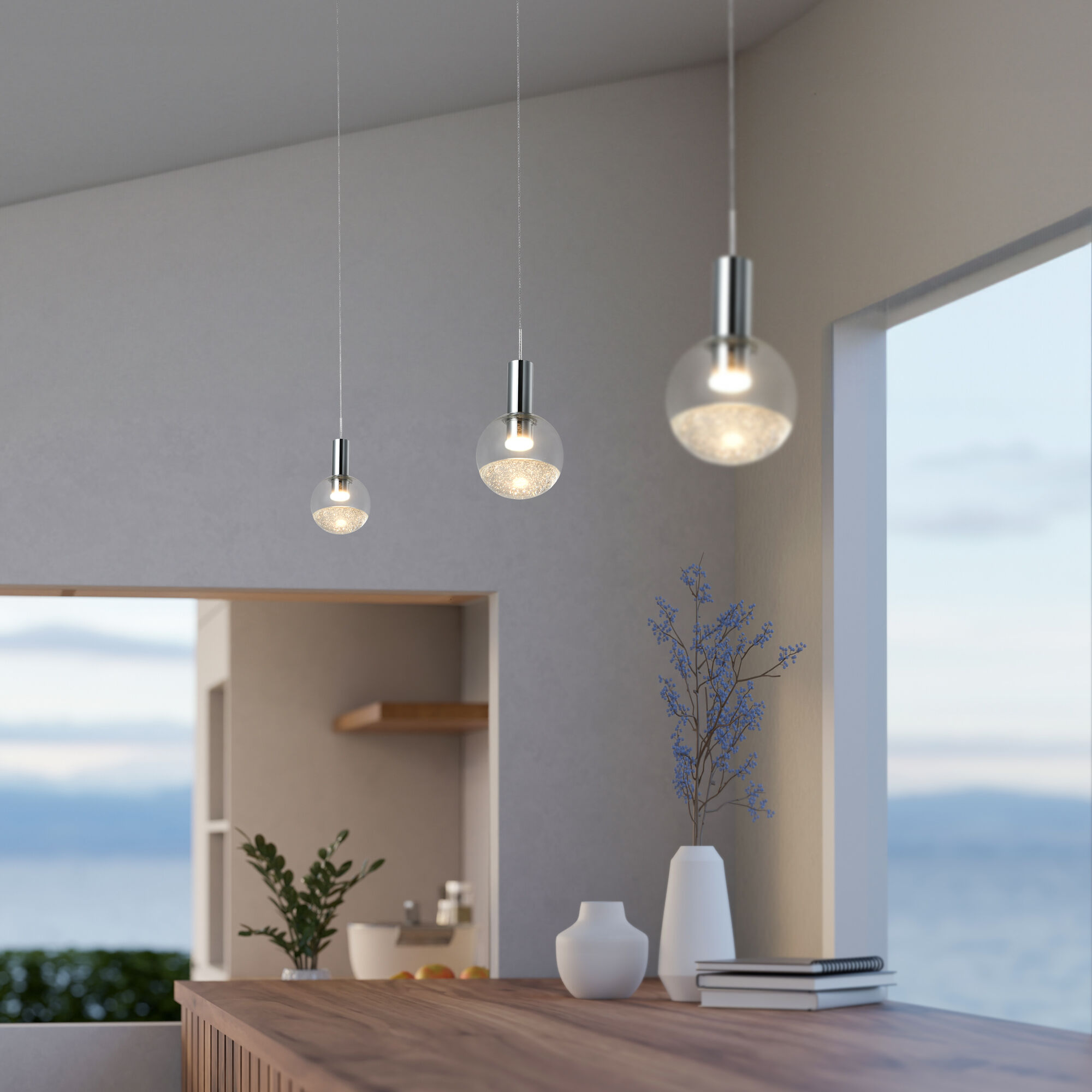 Artisan Collection/SIENNA Series 4.75 inch Polished Chrome Pendant Ceiling Light