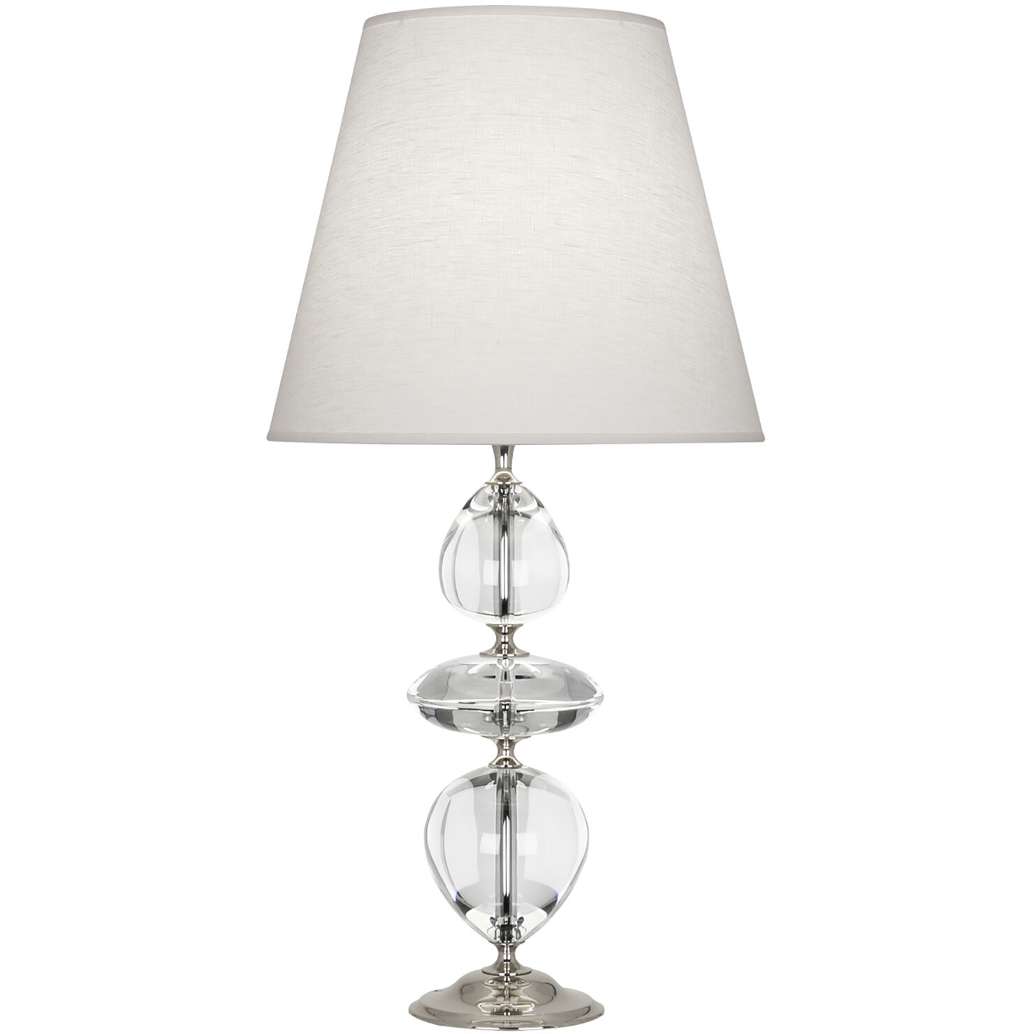 Williamsburg Orlando 30.75 inch 150 watt Clear Crystal / Polished Nickel Table Lamp Portable Light in Oyster Linen