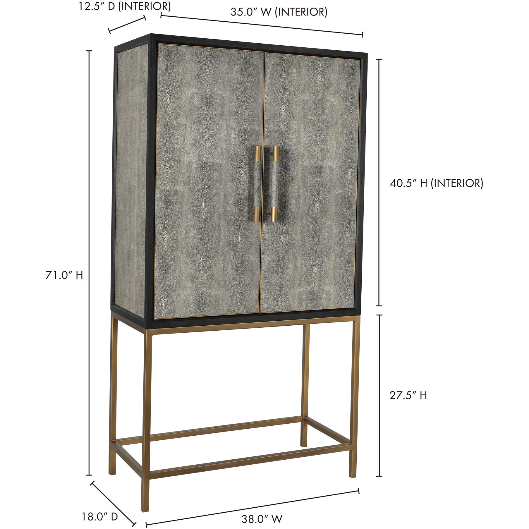 Mako Grey Bar Cabinet